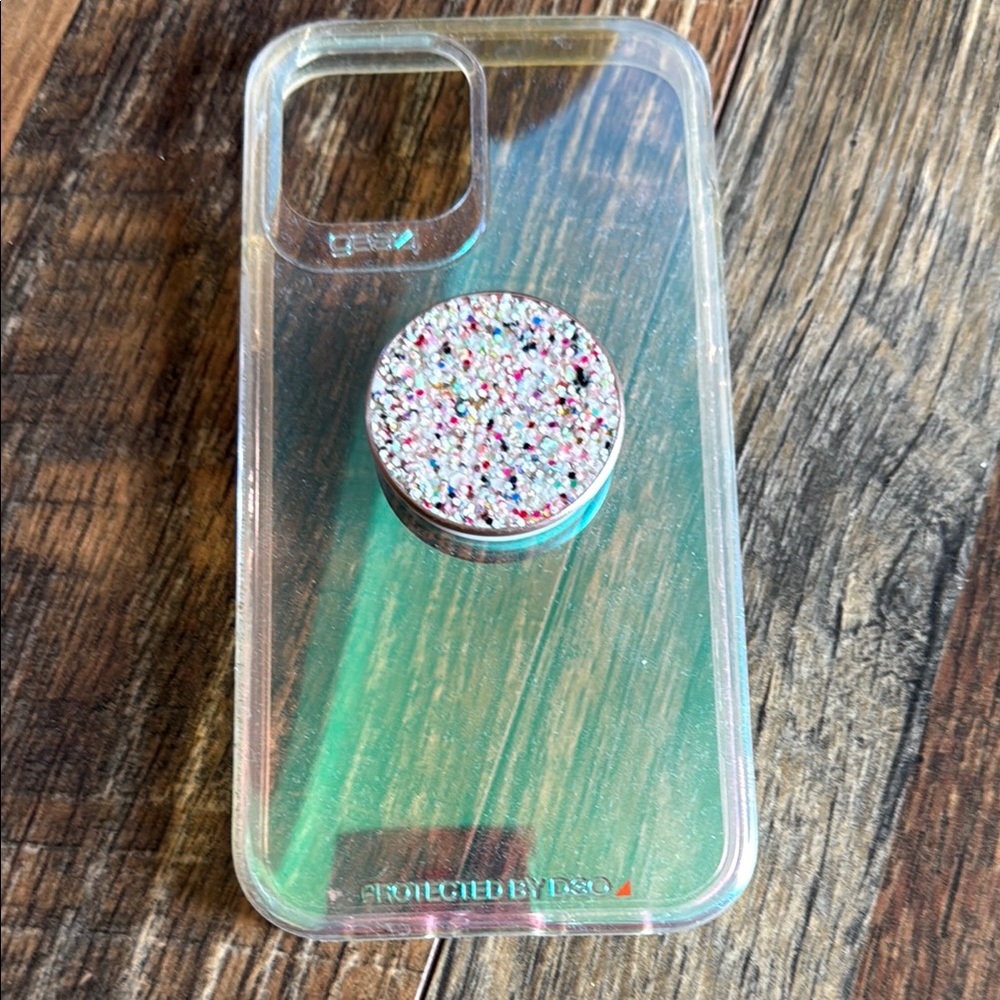 Clear Pearly Phone Case with Popsocket